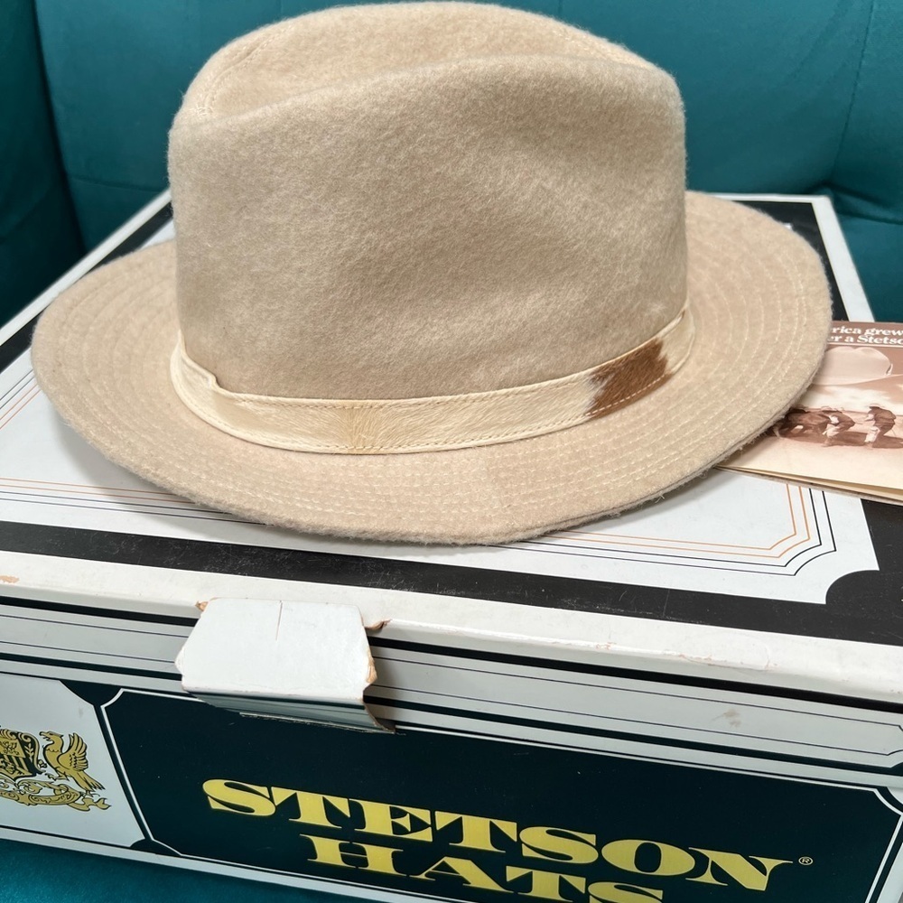 1950’s Stetson Felt and Hide Vintage Fedora Size 7 Original Box and Brochure - Picture 3 of 10